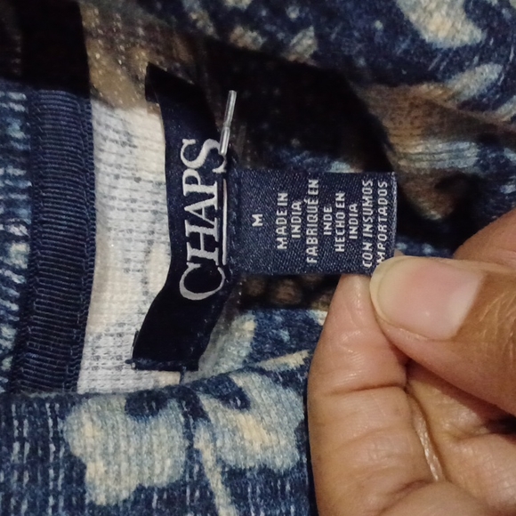 Chaps Women's Medium Blue Floral Pullover Sweatshirt And Turtleneck Style. - Picture 6 of 11